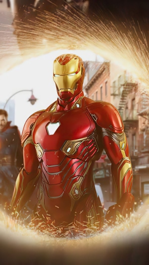 Iron Man and Doctor Strange in a portal