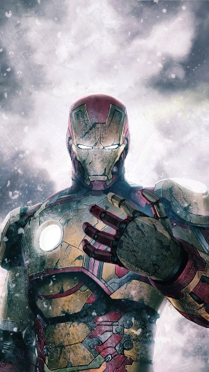 Iron Man in a distressed suit
