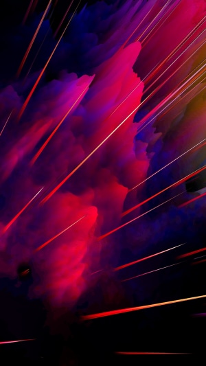 Abstract digital art with pink and purple clouds and light streaks