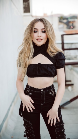Sabrina Carpenter in black outfit