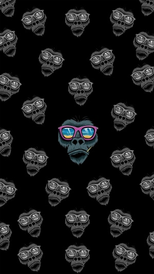 Gorilla heads with sunglasses pattern 4K