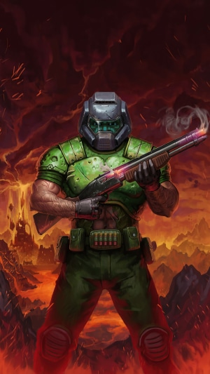 Doom Slayer with Shotgun in Hell