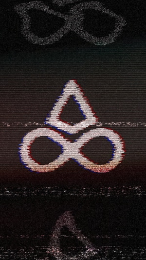 Symbol with infinity and triangle, digital art