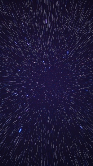 Starfield effect with streaks of light
