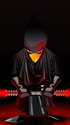 Tux the Linux penguin as Darth Vader with lightsabers