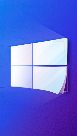 Windows 10 logo on a blue background