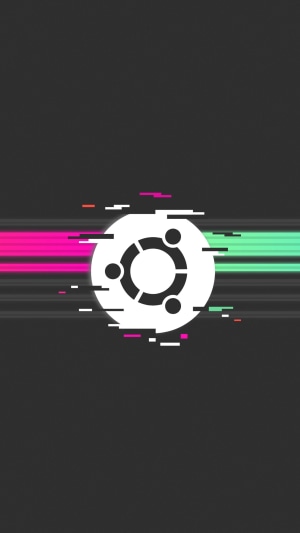 Ubuntu logo with glitch effect