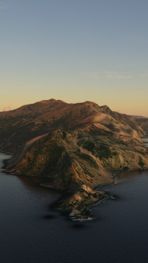Mountains and sea at sunset 4K
