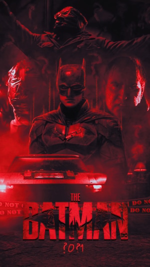 The Batman movie poster with villains