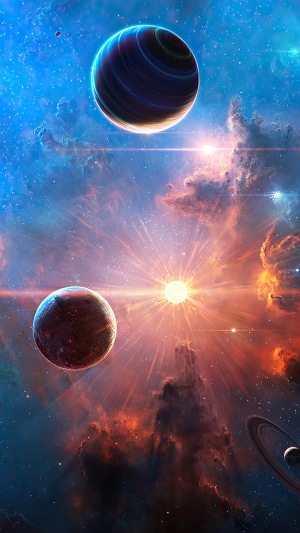 Digital Universe Space Planet Artwork 4K