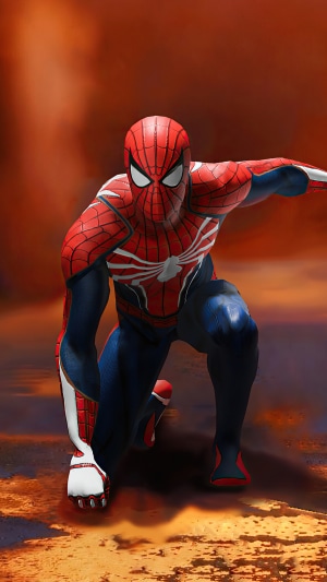 Spider-Man in a red and blue suit