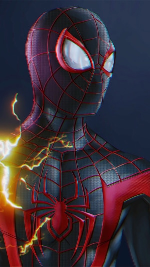 Miles Morales Spider-Man with Lightning