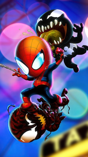 Spider-Man and Venom Chibi Artwork