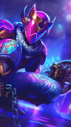 Artwork of a character in a neon suit