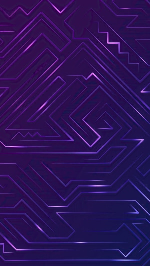Abstract purple geometric circuit board pattern 4K