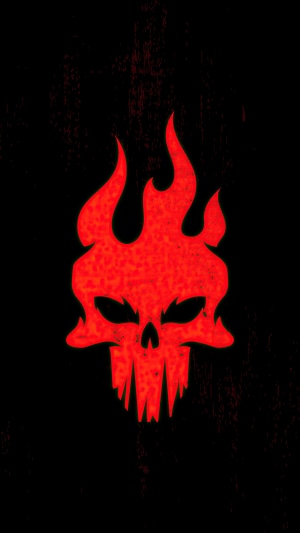 Minimalist flaming skull digital art 4K