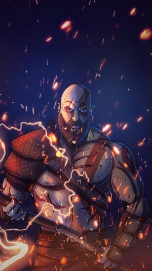 Kratos from God of War 4K Art