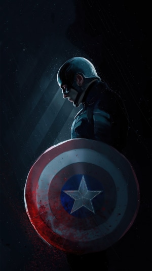 Captain America with Shield Artwork 4K