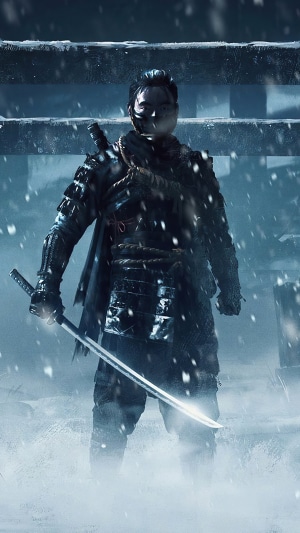 Ghost of Tsushima samurai in snow