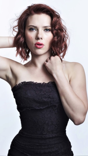 Scarlett Johansson in a black dress
