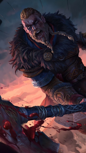 Eivor from Assassin's Creed Valhalla in battle