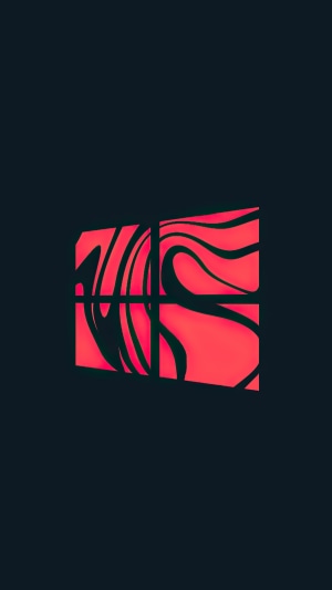 Windows 10 logo with abstract red and black design 4K
