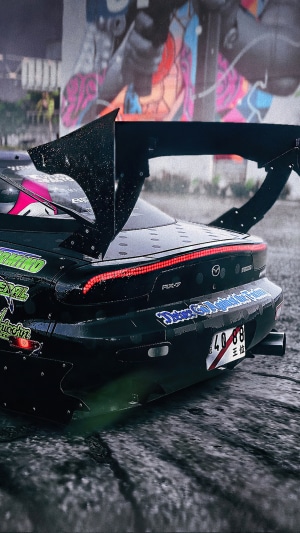 Mazda RX-7 with large rear spoiler in Need for Speed