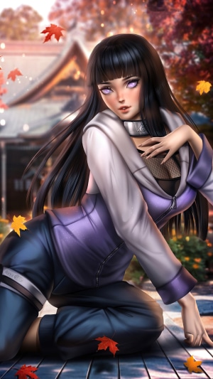 Hinata Hyuga from Naruto in 4K
