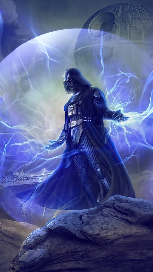 Darth Vader using the Force with the Death Star