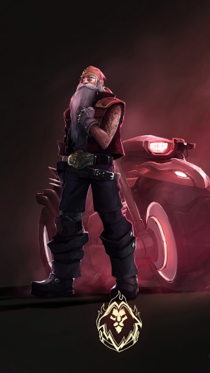 Artwork of a biker with a motorcycle