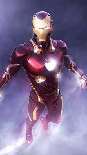 Iron Man in flight, artwork