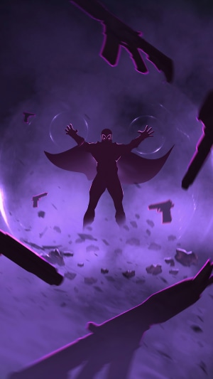 Magneto controlling weapons with his powers