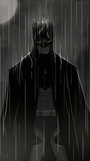 Batman in the rain