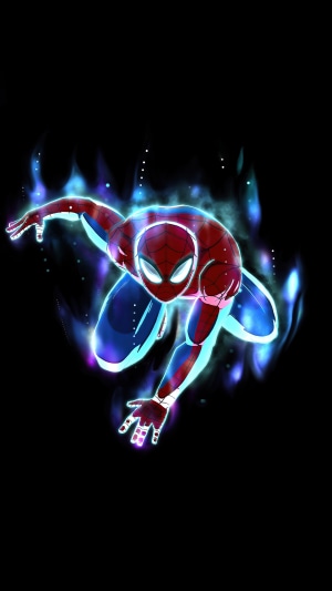 Spiderman with glowing aura artwork 4K