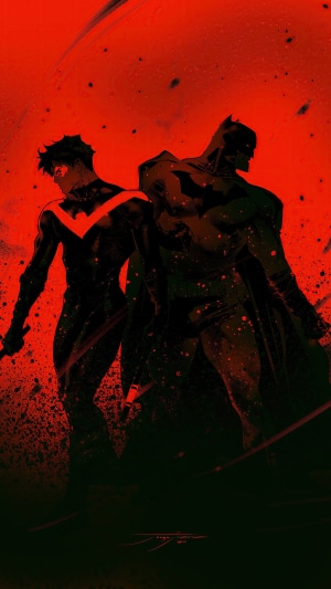 Batman and Nightwing Artwork 4K