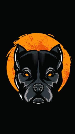 Minimalist Pitbull Artwork 4K