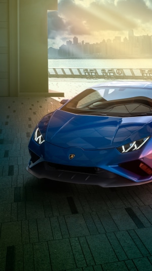 Blue Lamborghini Huracan 4K
