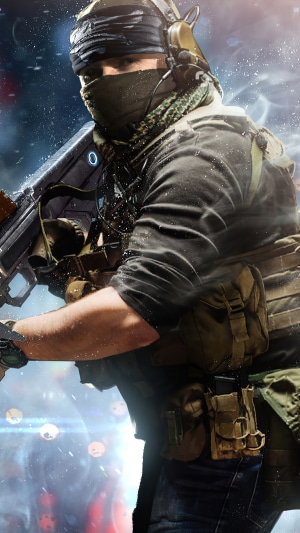 Soldier with rifle and tactical gear
