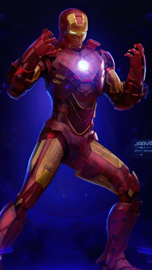 Iron Man in red and gold suit