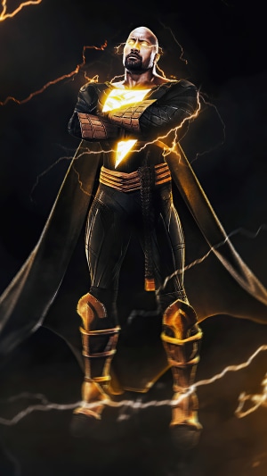 Black Adam artwork with lightning