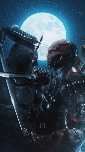 Batman and Deathstroke Face-Off 4K