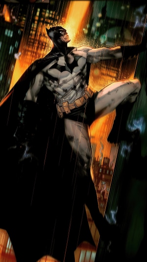 Batman in the rain