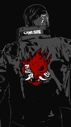 Samurai logo on a jacket from Cyberpunk 2077