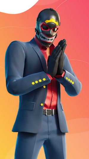 Fortnite character in a suit and mask