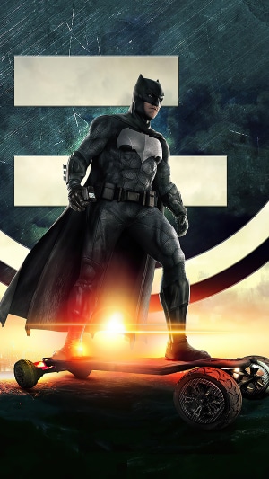 Batman on a hoverboard artwork