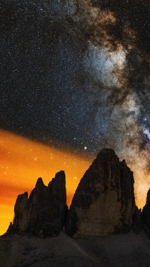 Milky Way over Tre Cime di Lavaredo mountains