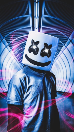 Marshmello in Neon Tunnel 4K