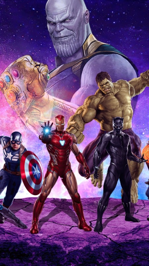 Avengers Assemble with Thanos and Infinity Gauntlet 4K