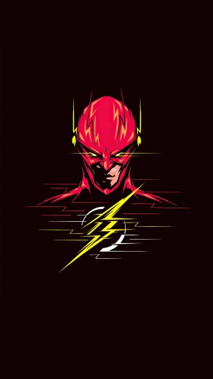 The Flash artwork with lightning bolt logo