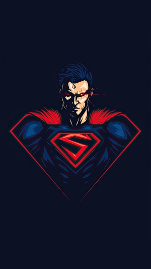 Superman artwork with red and blue suit